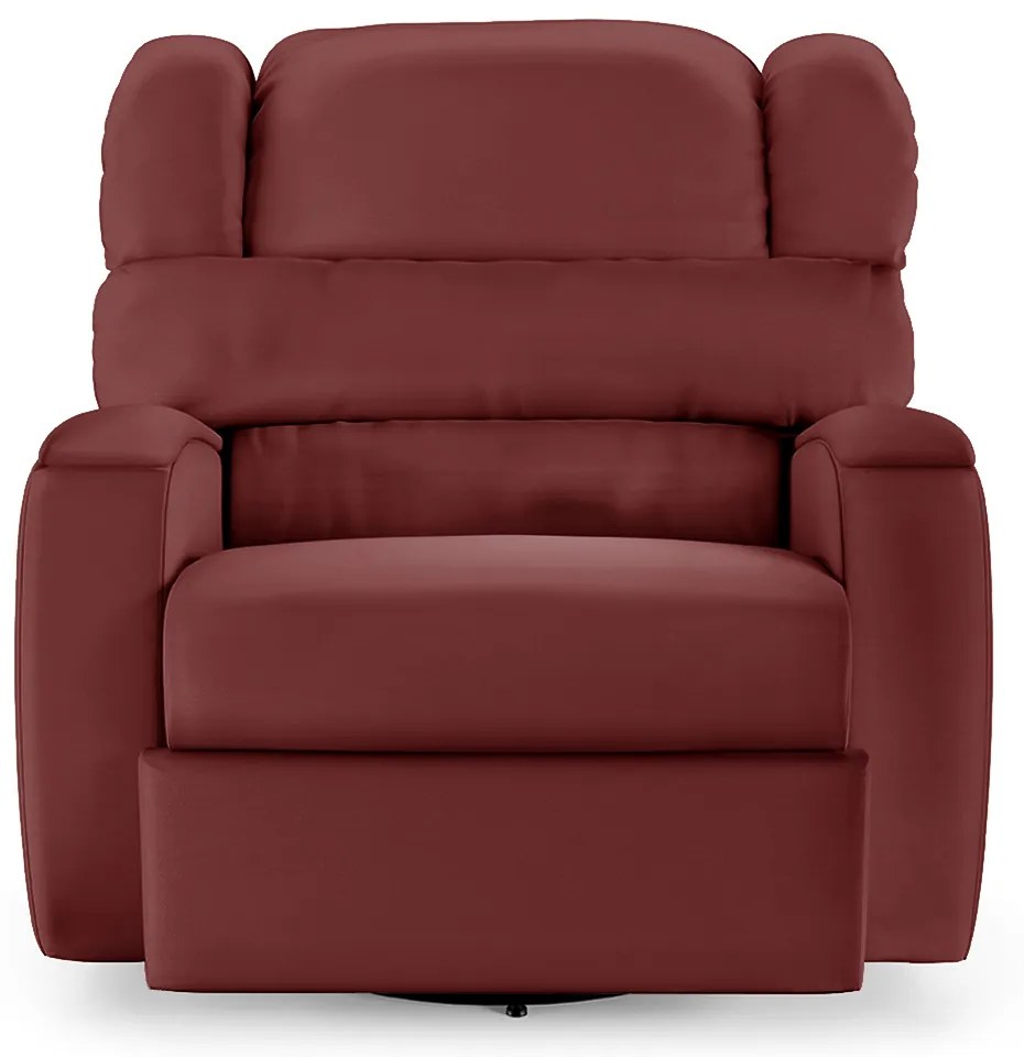 Poltrona do Papai Sala de Cinema Reclinável Kylie Glider Manual Giratória PU Vermelho G23
