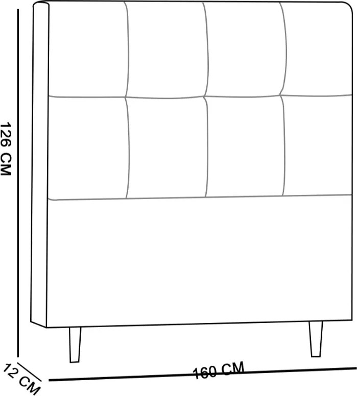 Cabeceira Roma para Cama Box Queen 160 cm Suede I02 - D'Rossi - Cinza