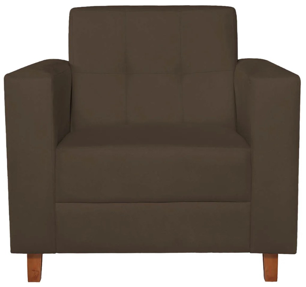 Kit Sofá 2 Lugares e 2 Poltronas Denver Suede Marrom - ADJ Decor