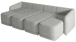 Sofá Cama Casal para Sala 396cm Polska Z08 Linho Cinza - Mpozenato