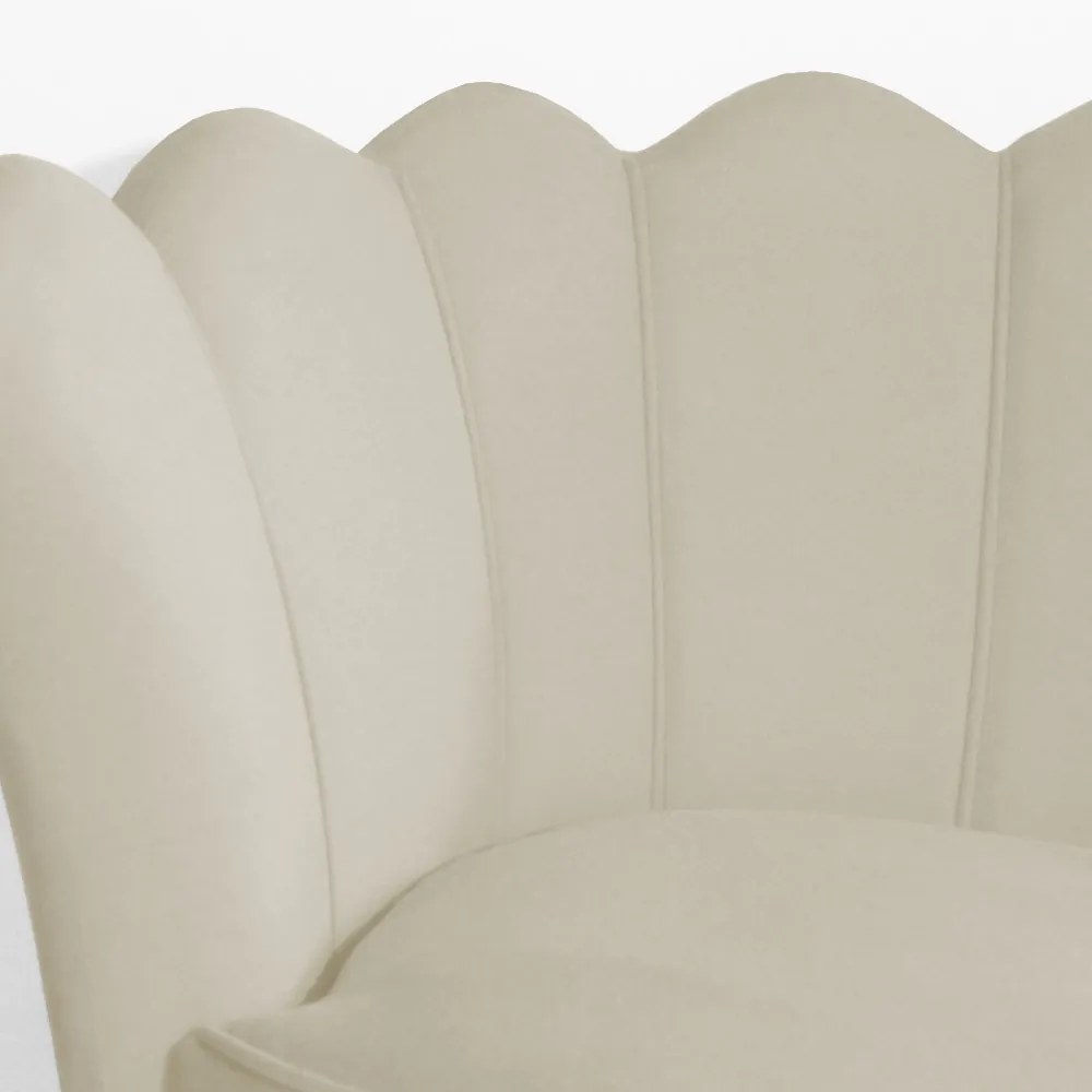 Poltrona Decorativa Dália Pés Palito Veludo Bege