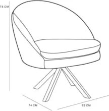 Poltrona Decorativa Base Giromad Madeira Rafa C-304 Veludo Azul Marinh