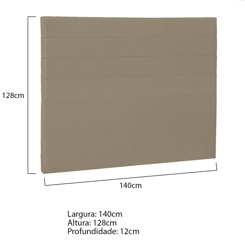 Cabeceira Casal Porto P04 140 cm Suede - ADJ Decor