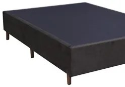 Base Para Cama Box Casal 138cm Suede Liso Love Story Hf Marrom - Gazin