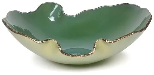 Centro de Mesa Mapa 50cm Verde com Borda Dourada Regina Medeiros