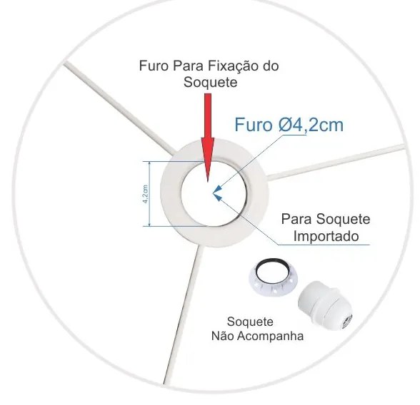 Cúpula Abajur Cilíndrica Cp-8011 Ø30x21cm Rustico Bege