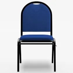 Kit 4 Cadeiras Hoteleiras Auditório Empilhável Linho Z33 Azul - Mpozen