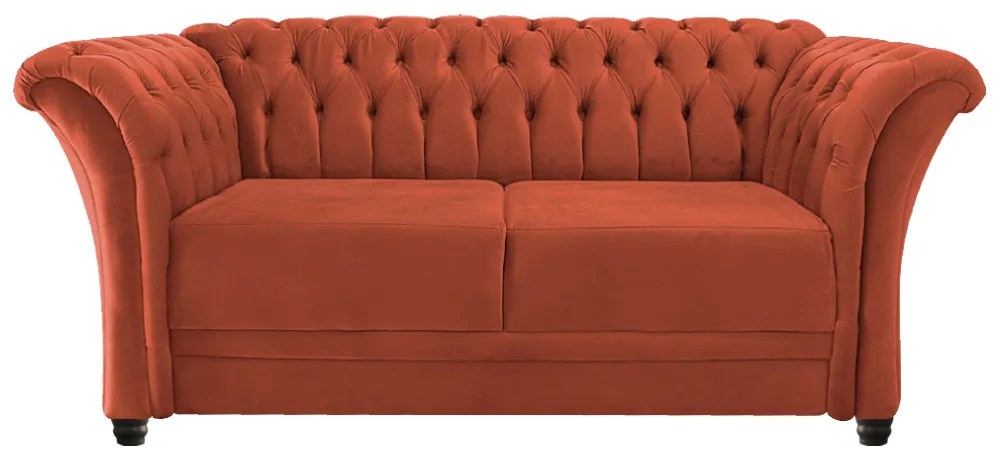 Namoradeira Chesterfield Sofia Suede Terracota - ADJ Decor
