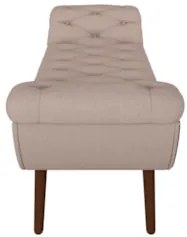 Puff Recamier Calçadeira 160cm Pés Palito Madeira Vêneto Z37 Linho Beg