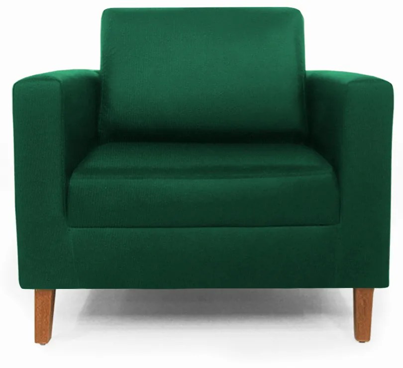 Poltrona Decorativa Gabriela Suede Verde Bandeira