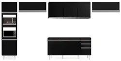 Armário de Cozinha Modulada 5 Peças CP13 Balcão Preto - Lumil