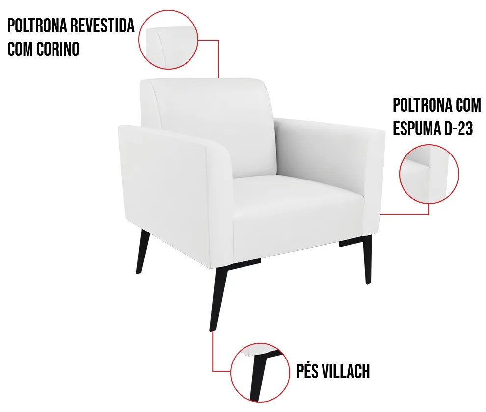 Poltrona Pés Villach Marisa Corino - Branco