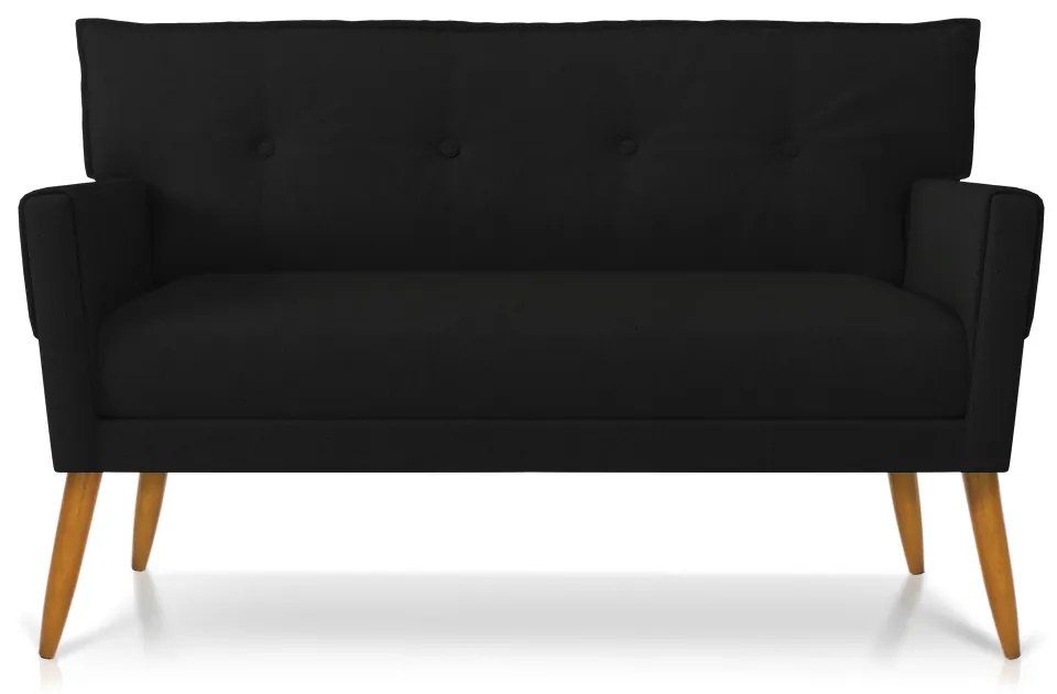 Namoradeira Anitta Linho Preto A79 Pés Palito Castanho - DRossi