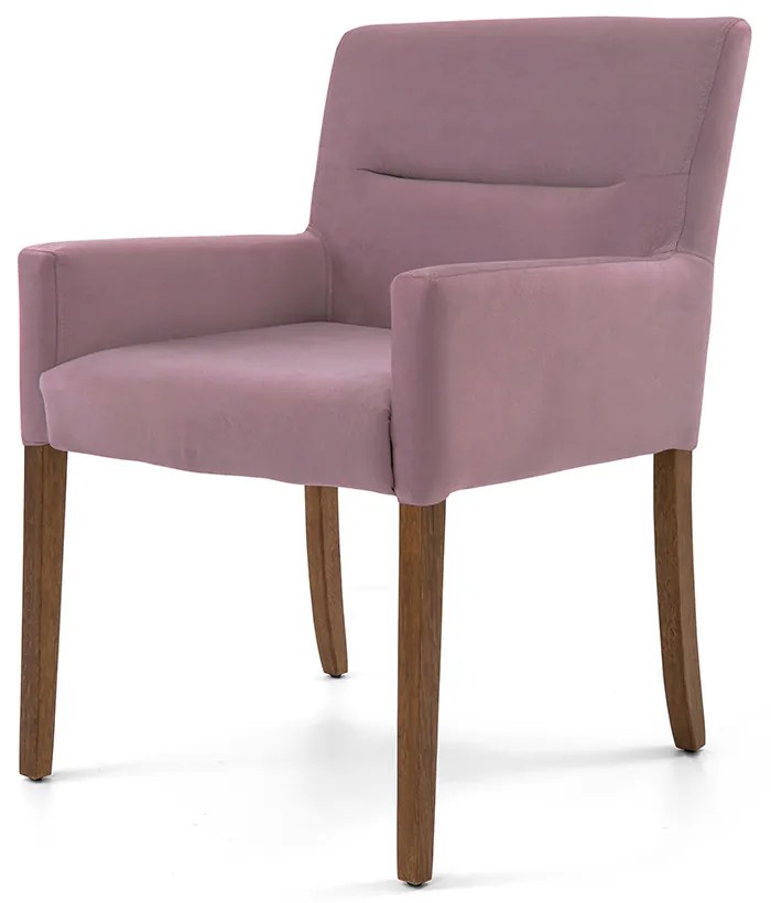 Poltrona Angel Veludo Rose B-305 Base de Madeira D07 - D'Rossi