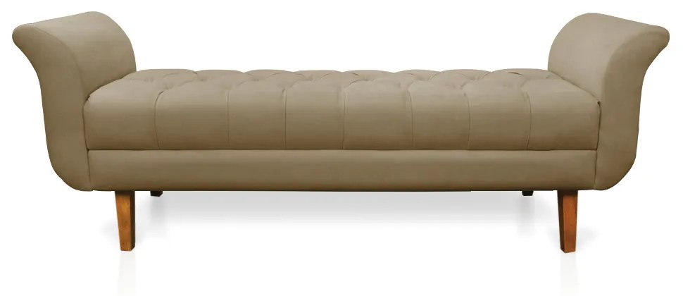 Recamier Olinda Suede 160 cm Pés Chanfrado Castanhos - D'Rossi - Marrom Rato