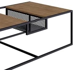 Mesa de Centro Com Nicho Pés Metálicos York Vermont/Preto - Artesano