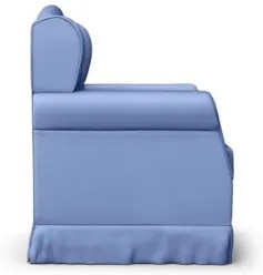 Poltrona de Amamentação Fixa com Puff Lucy Z39 Sintético Azul - Mpozen