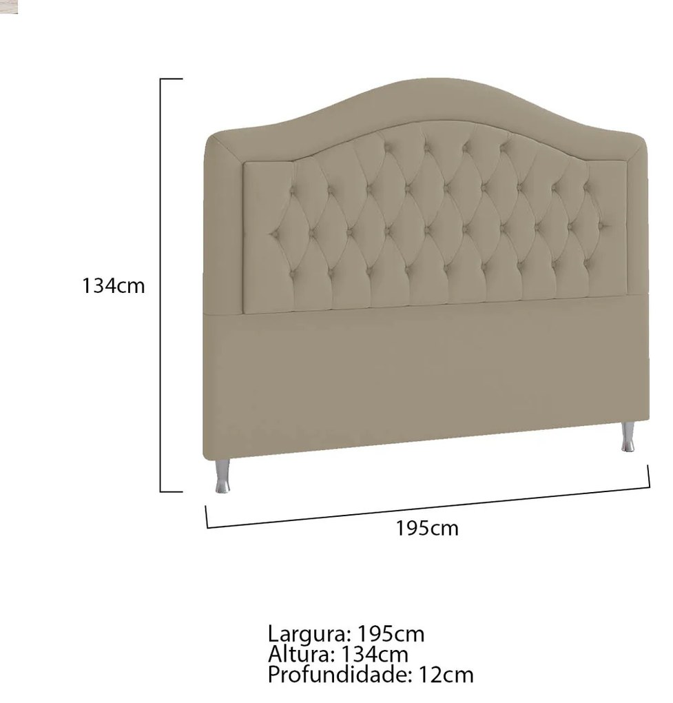 Cabeceira King Ághata P04 195 cm Suede - ADJ Decor