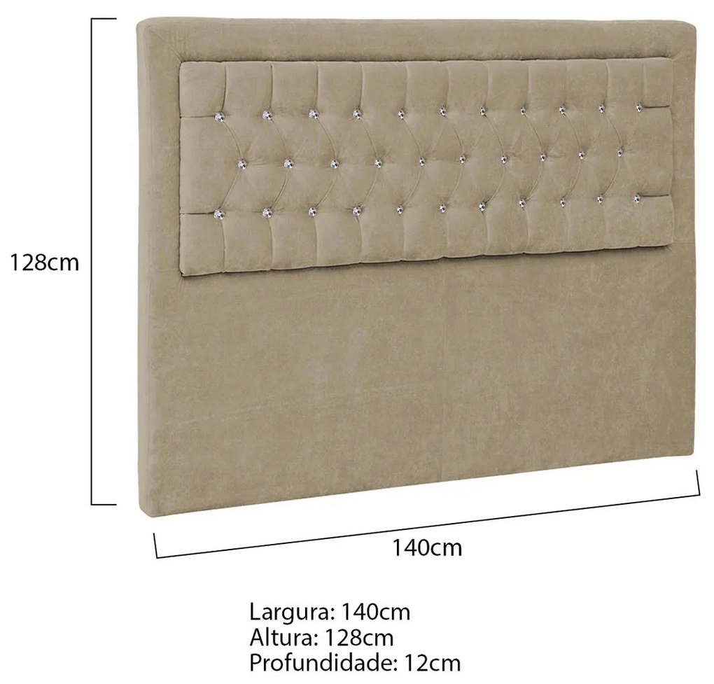 Cabeceira Casal Iasi P04 140 cm Suede - ADJ Decor
