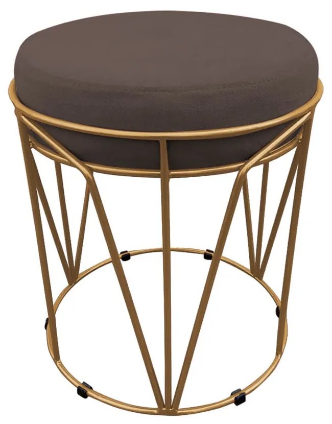 KIT 02 PUFF BABU SUEDE BASE DOURADO DROS - Marrom