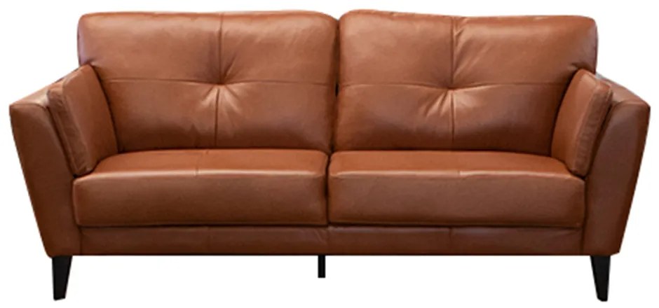 Sofá de Couro 3 lugares Dominic M06 Cor Conhaque 457 - ADJ DECOR