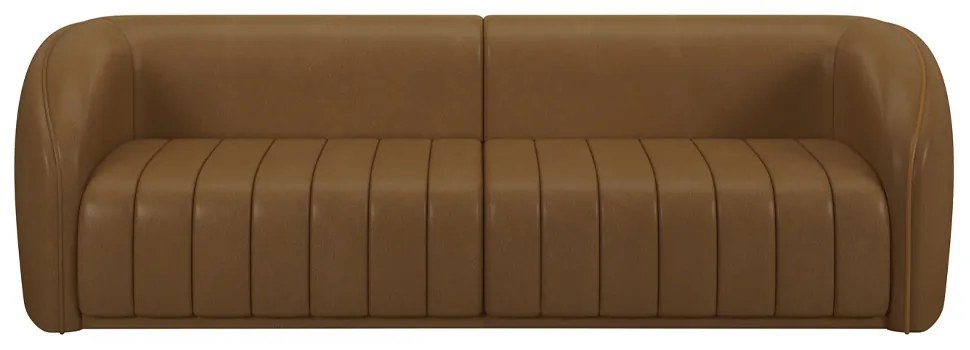 Sofá Decorativo Sala de Estar 332cm Adam 4 Lugares PU Caramelo G45 - Gran Belo