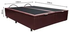 Base Box Baú para Cama Casal Queen 158x198cm Bipartido Liz S05 Sintéti
