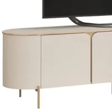 Rack Bancada de TV 75 Pol 241cm Ariane D04 Off White/Dourado - Mpozena