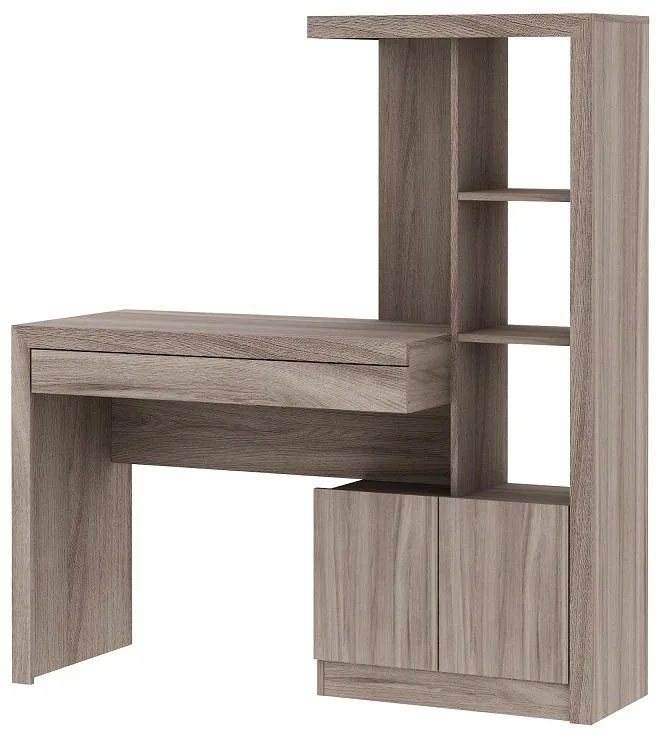 Mesa escrivaninha Estante Home Office 2 portas 1 Gaveta Carv