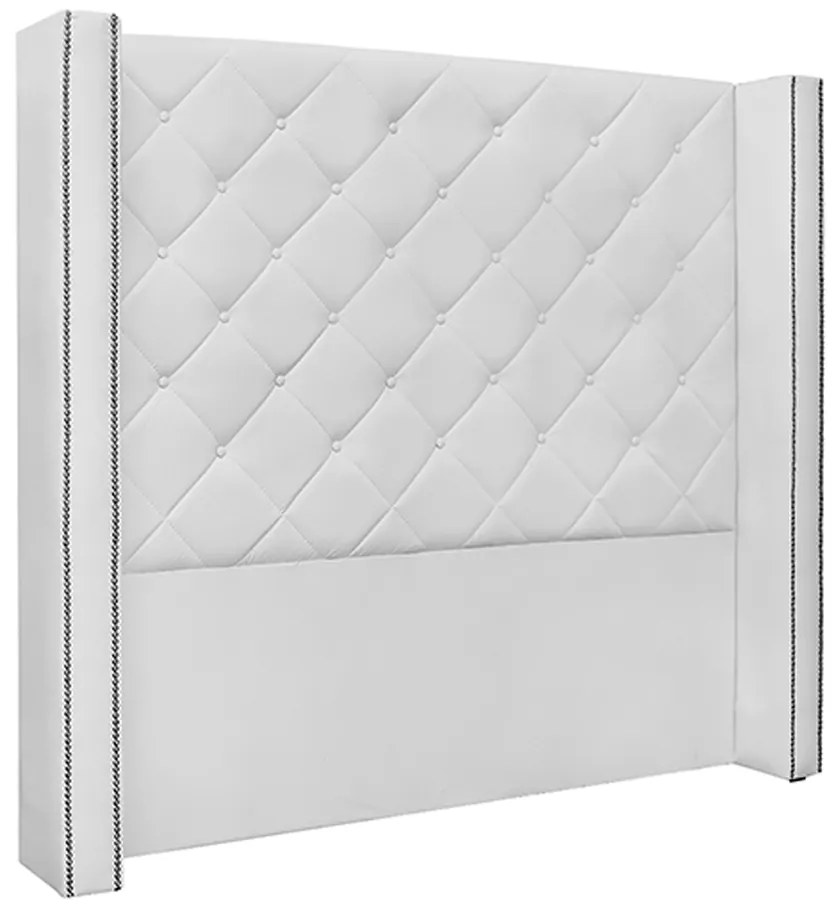 Cabeceira Decorativa King Size 2,19M Loewe PU Branco G63 - Gran Belo