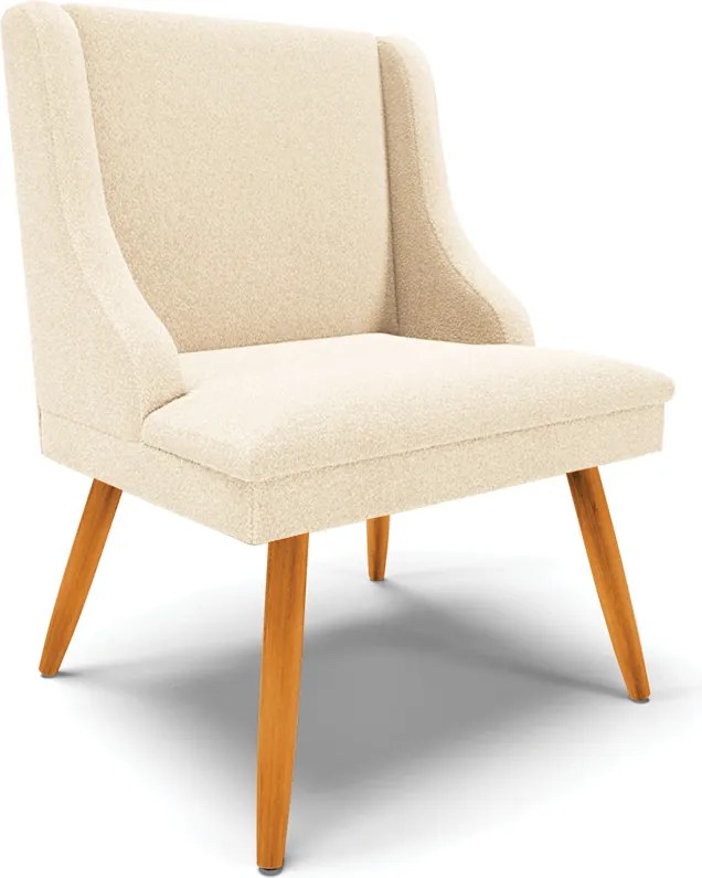 Cadeira Sala de Jantar Pé Palito Castanho kit 2 Liz Bouclê D03 - D'Rossi - Bege