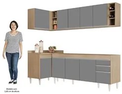Armário de Cozinha Modulado de Canto Direito 5 Peças CP43 Balcão sem T