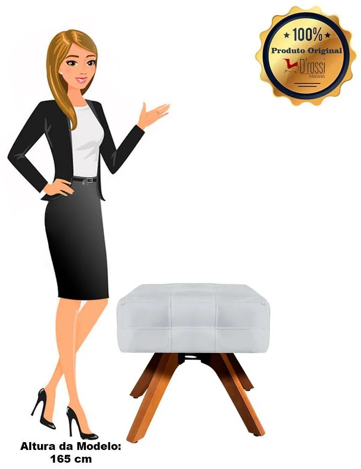 Puff Banqueta Decorativo Giratório MM30 Elisa Suede D03 - D'Rossi - Cinza