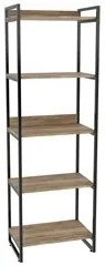 Estante Livreiro Prisma Estilo Industrial 60cm 5 Prateleiras C08 Carva