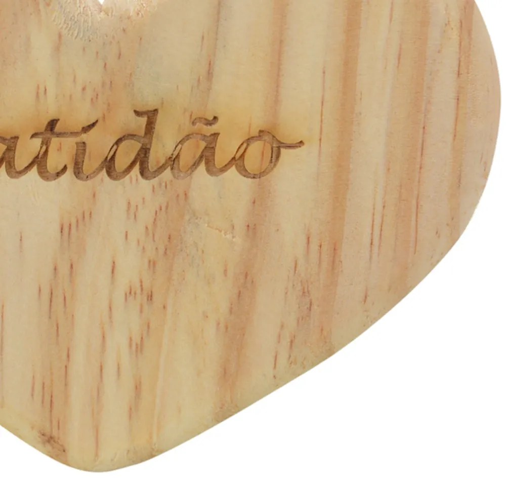 Tábua de Madeira Natural Coração 15x12 cm- D'Rossi