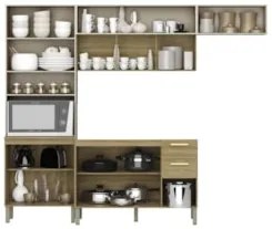 Armário de Cozinha 5 Peças Urban04 Balcão sem Tampo 120cm Z06 Freijó/V