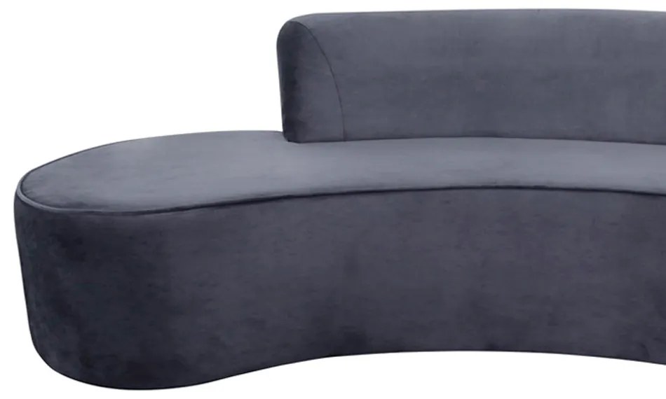Sofá 3 Lugares Eros D07 Curvo 210cm Braço Direito Veludo Cinza - D'Rossi