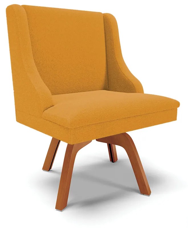 Cadeira Sala de Jantar Giratória MM35 Liz Bouclê D03 - D'Rossi - Mostarda