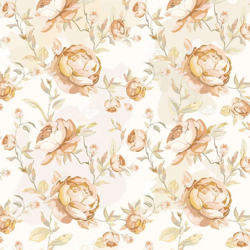 Papel de Parede Floral Delicado Verde