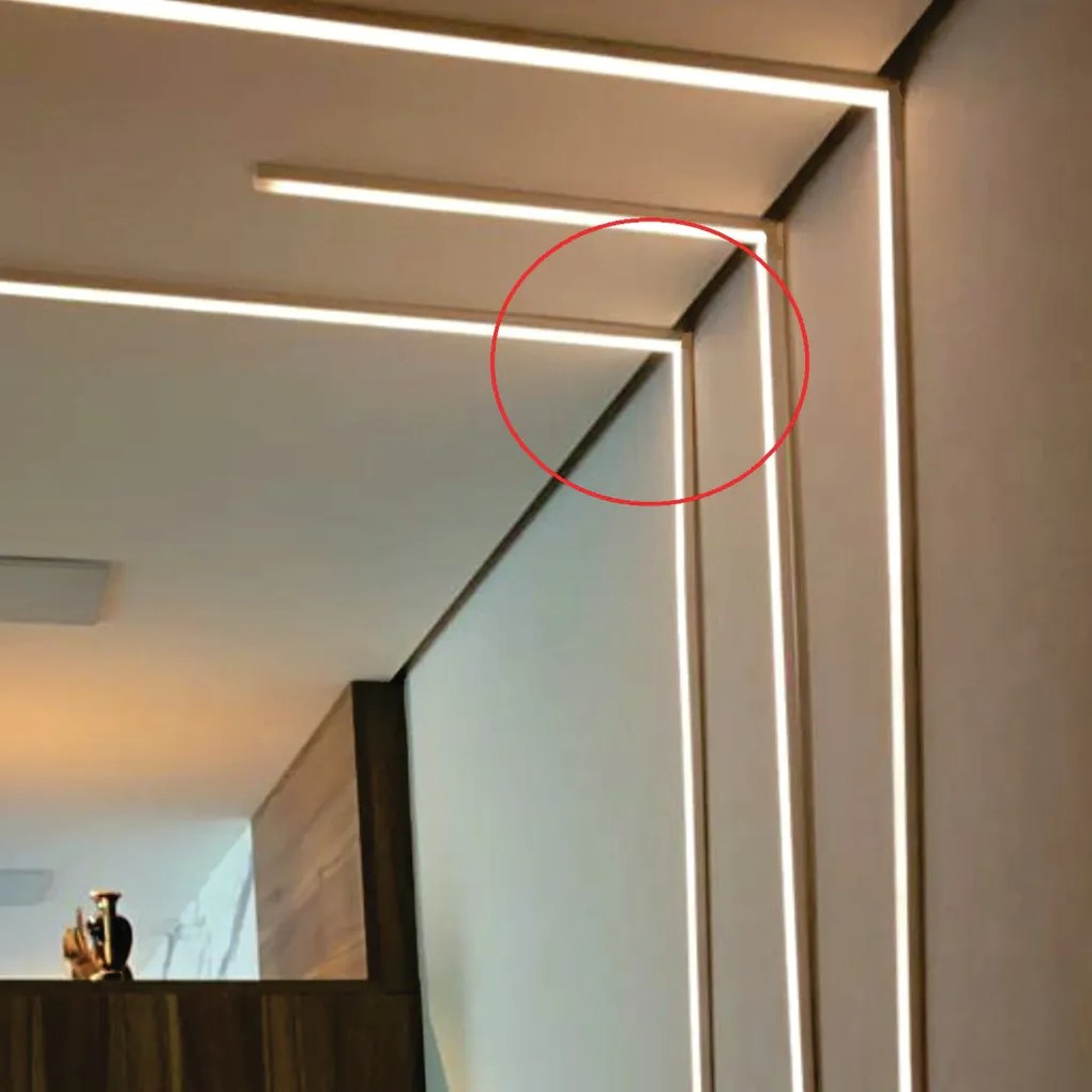 Junção Teto/parede Perfil Sobrepor Para Fita Led Garbo 10X10Cm | Usina... (PT - Preto Texturizado)