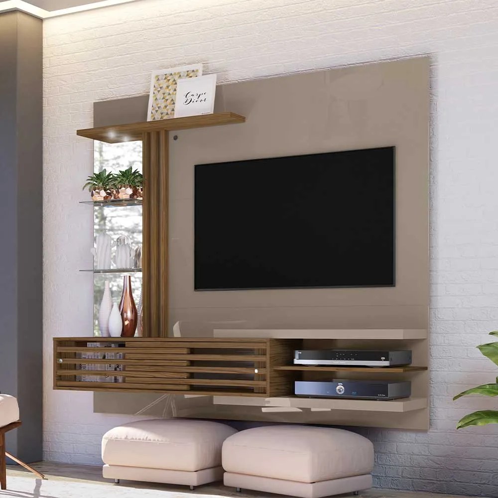 Bancada Suspensa Minum MDP Pintura UV até 55 Fendi/Naturale G97 - Gran Belo