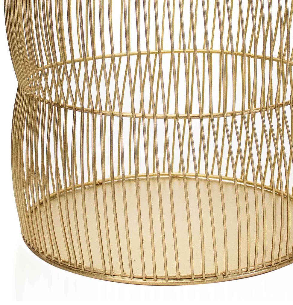 Lanterna Decorativa em Metal Dourado 32,5x21x21 cm - D'Rossi