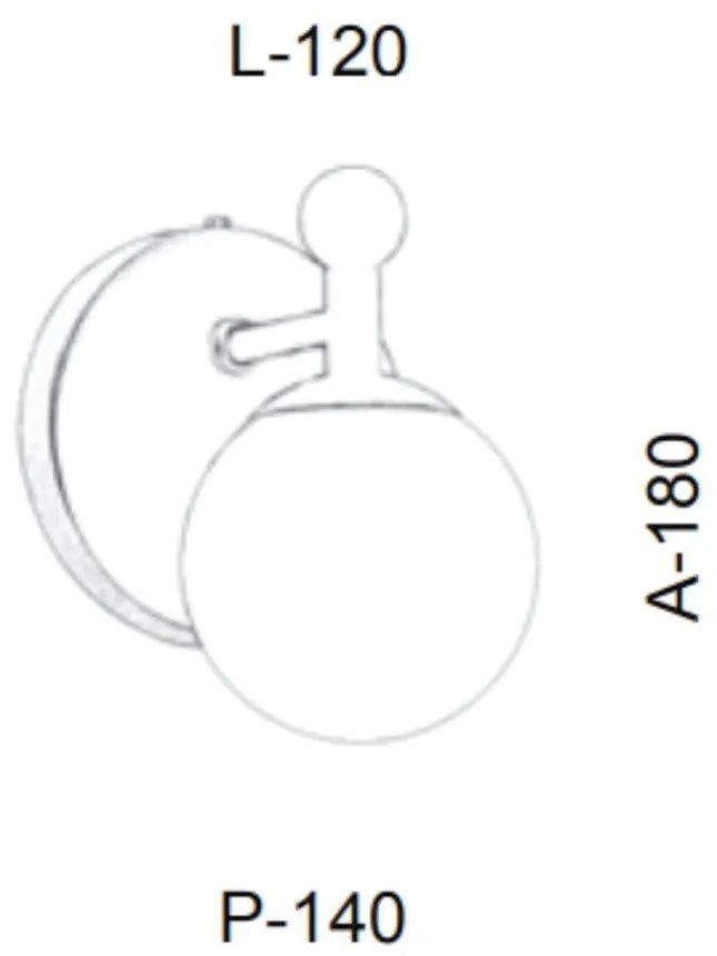 Arandela Detalhe Madeira 12X18X14Cm Metal E Globo Ø10Cm 01Xg9 | Old Ar... (COBRE FOSCO, FOSCO (BRANCO))