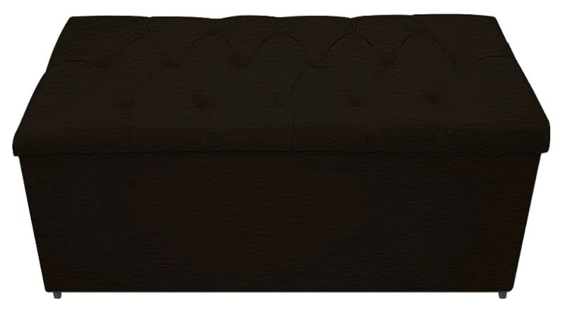 Kit Cabeceira e Calçadeira Baú Estofada Mel 90 cm Solteiro Com Capitonê Corano Marrom - ADJ Decor