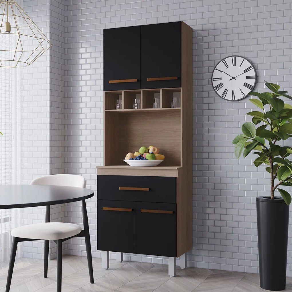 Kit Zínia Com Paneleiro 9 Portas 4 Gavetas Cozinha MB1 180cm