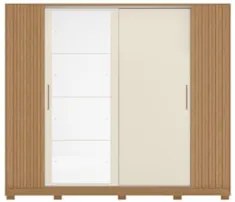 Guarda Roupa Casal 270cm 4 Espelhos Jacarandá Flex Off/Freijó - Albatr