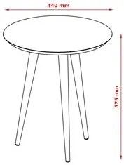 Mesa Lateral Redonda Pés Madeira Luna 440 Off White - Patrimar