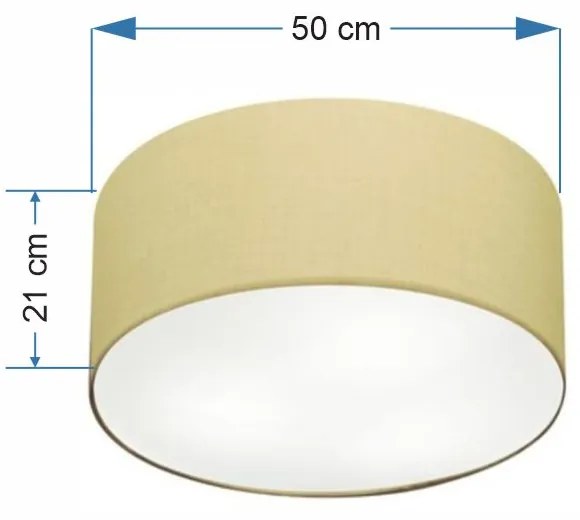 Plafon Cilíndrico Md-3048 Cúpula em Tecido 50x21cm Algodão Crú - Bivolt
