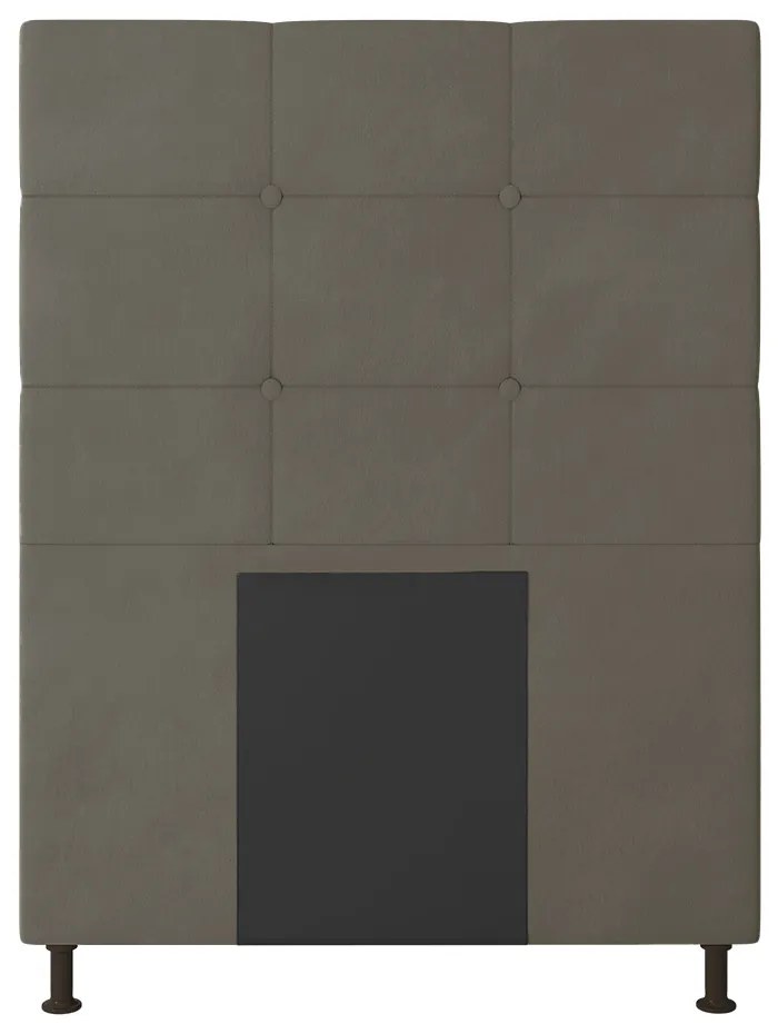 Cabeceira Solteiro Cama Box 90cm para Quarto Stambul Suede M11 - D'Rossi - Grafite