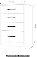 Cômoda Para Quarto 61cm Com 4 Gavetas Miriad Castanho Wood Z17 - Mpoze